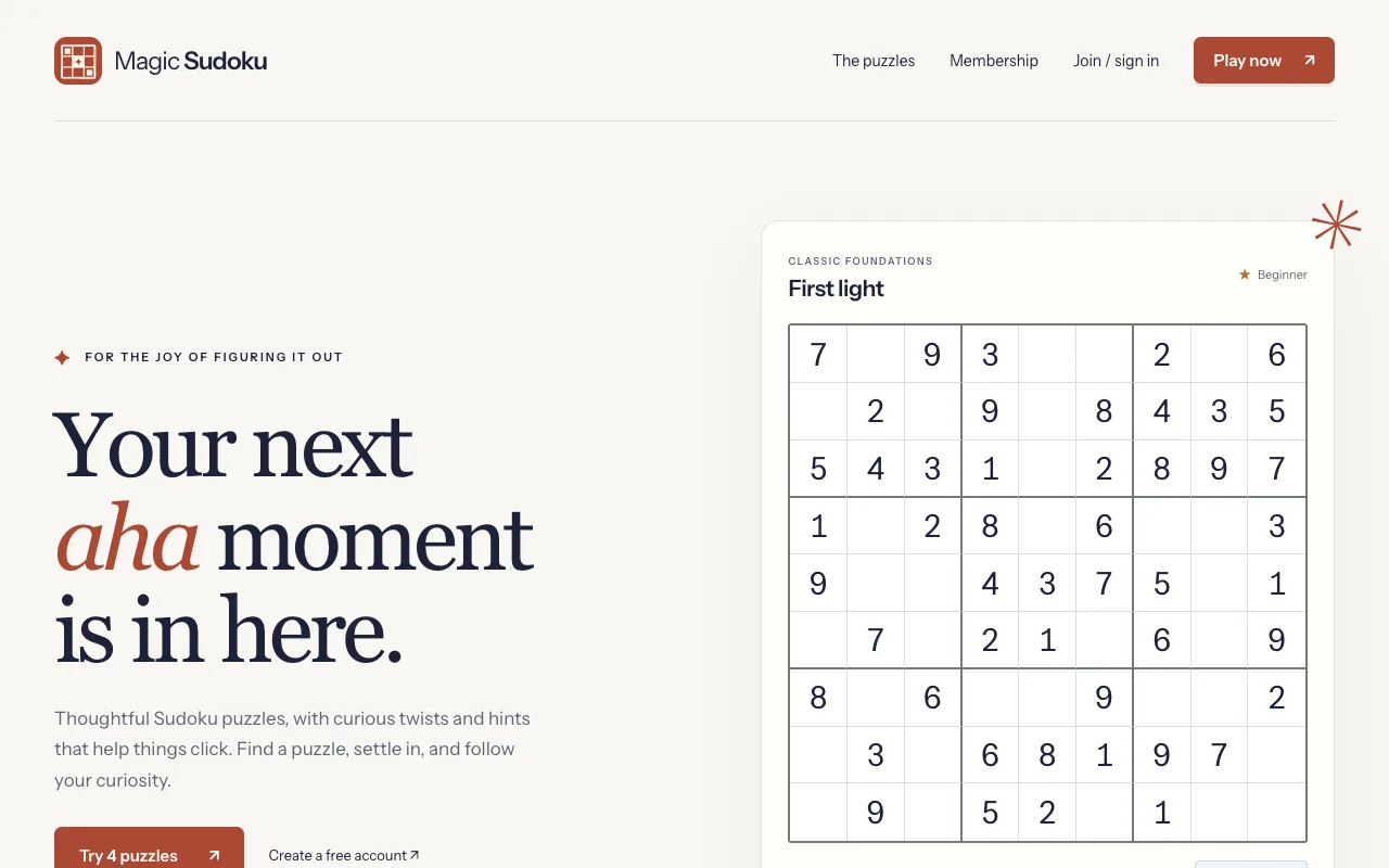 Screenshot of Magic Sudoku